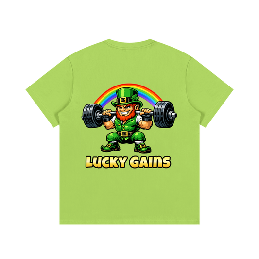 gym,gym wear,t-shirt,clothing,st. patrick's day,green,lucky,gains,workout,workout gear