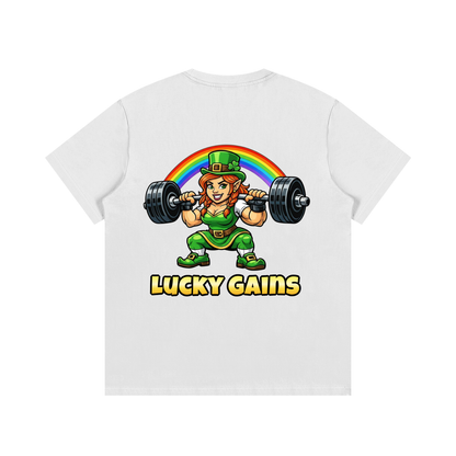 t-shirt,gym,gym wear,st. patrick's day,workout,white,leprechaun,lucky,female